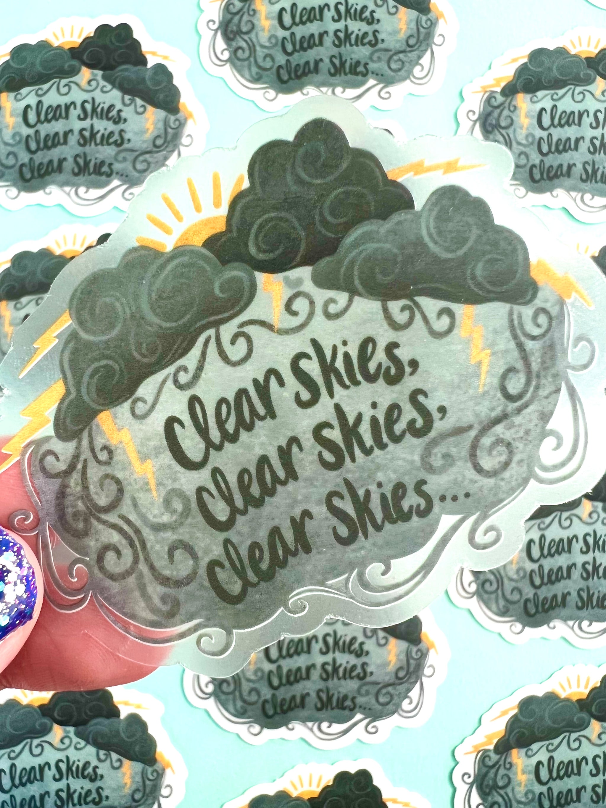 ●clear skiesページ Clear Skies Sticker – BuxyStickerCo